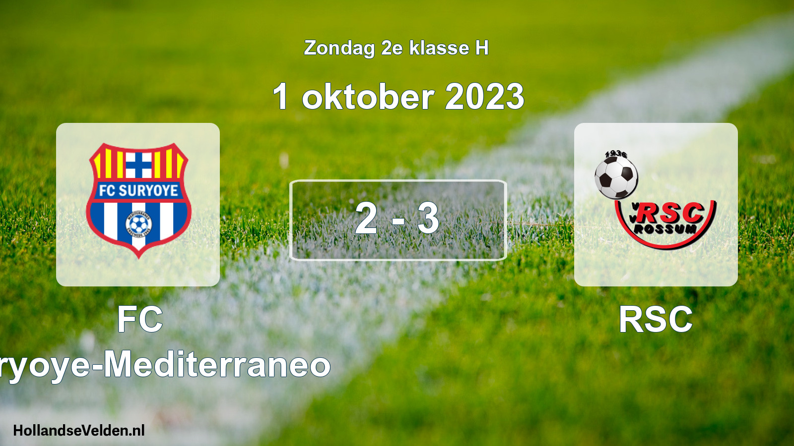 Total number of matches played: FC Suryoye-Mediterraneo - RSC 2 - 3 (1 October 2023)