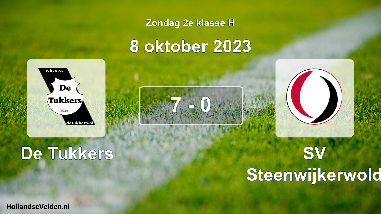 Total number of matches played: De Tukkers - SV Steenwijkerwold 7 - 0 (8 October 2023)