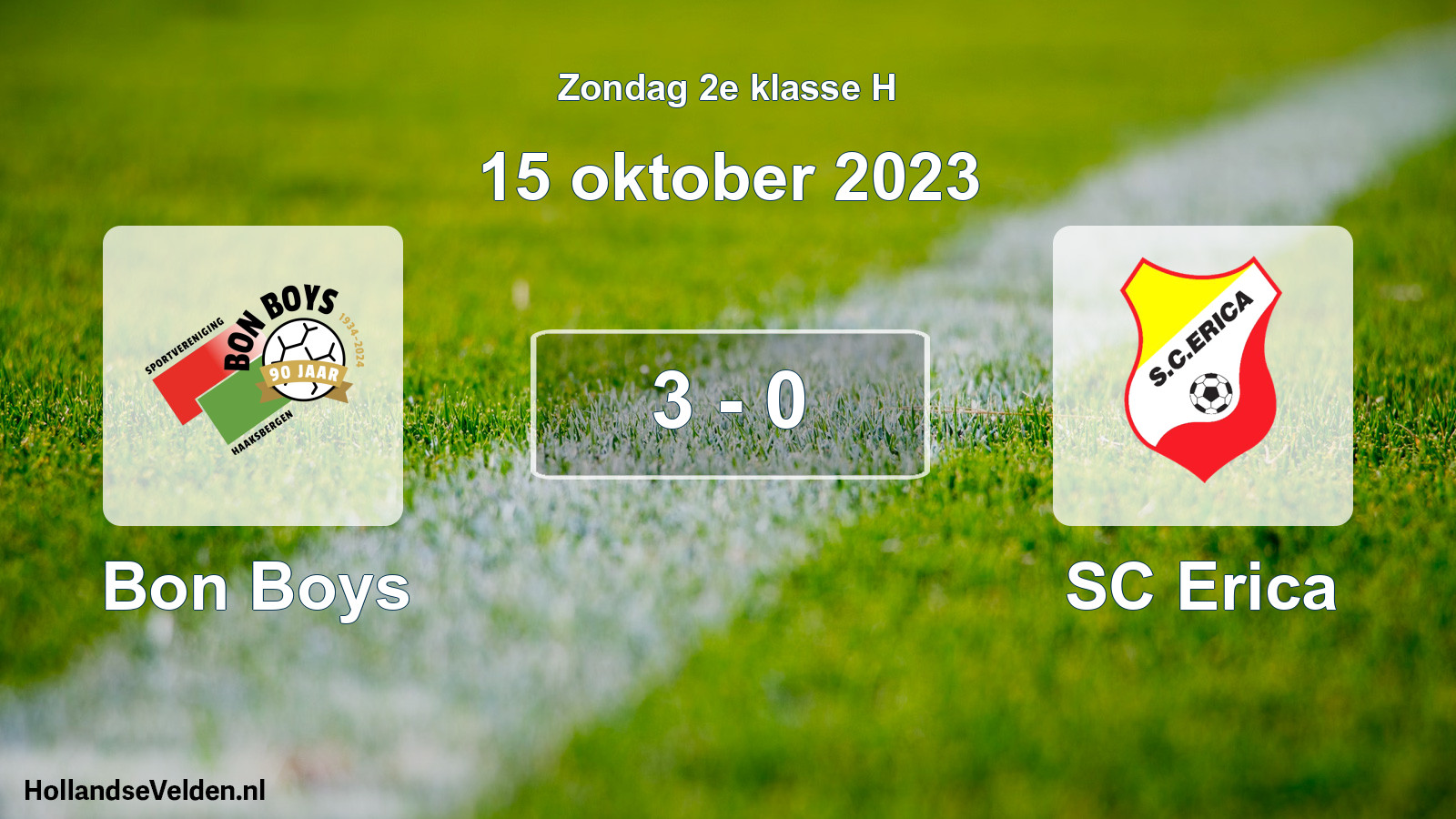 Total number of matches played: Bon Boys - SC Erica 3 - 0 (15 October 2023)