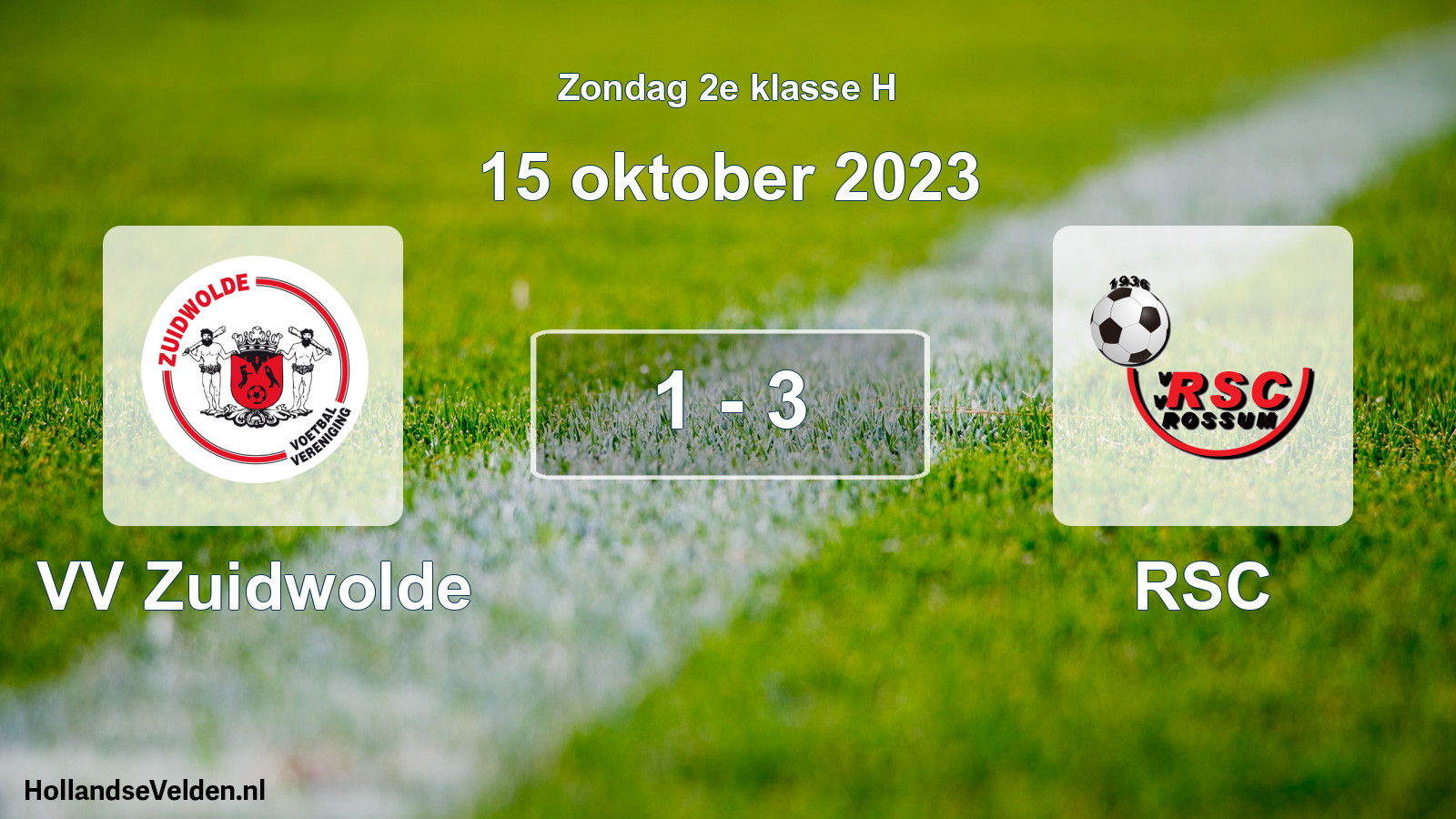 Total number of matches played: VV Zuidwolde - RSC 1 - 3 (15 October 2023)