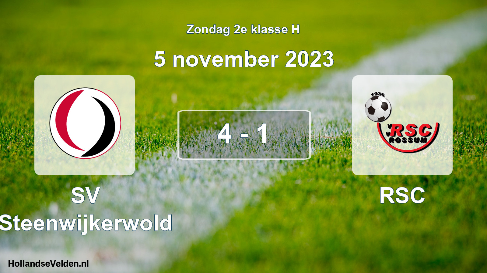 Total number of matches played: SV Steenwijkerwold - RSC 4 - 1 (5 November 2023)