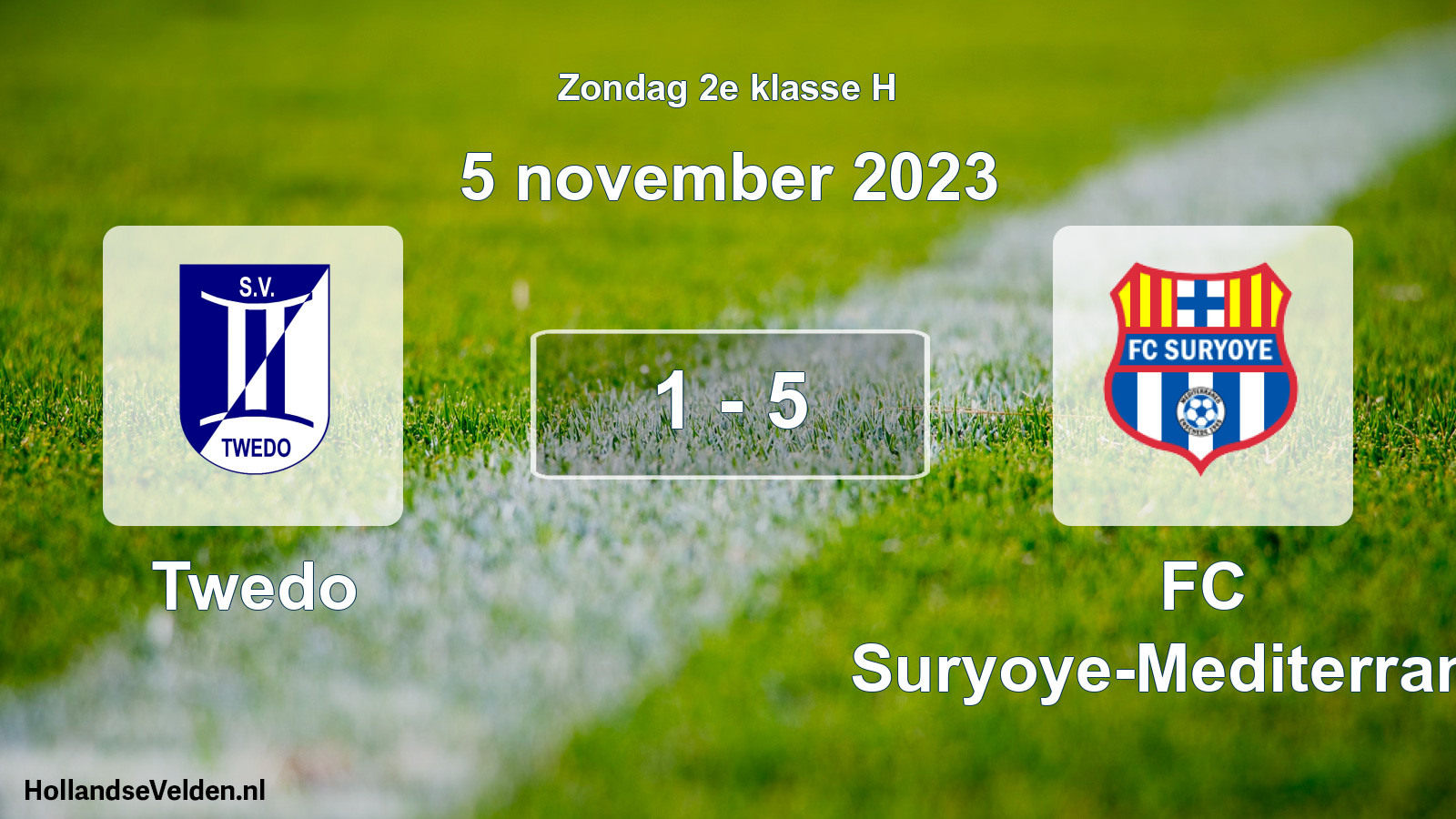 Total number of matches played: Twedo - FC Suryoye-Mediterraneo 1 - 5 (5 November 2023)