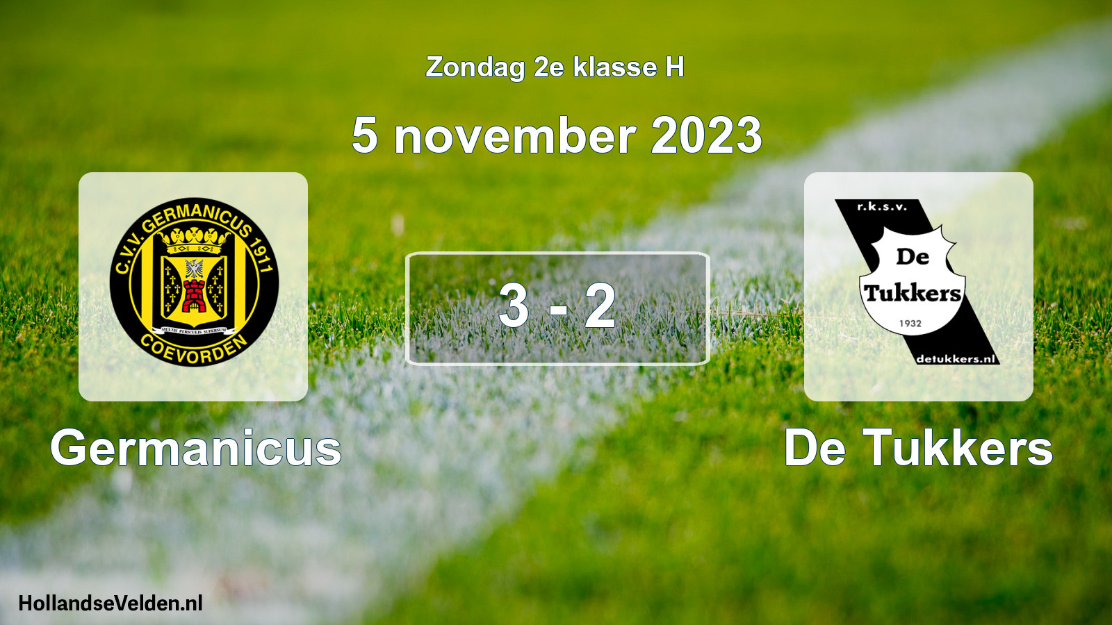 Total number of matches played: Germanicus - De Tukkers 3 - 2 (5 November 2023)