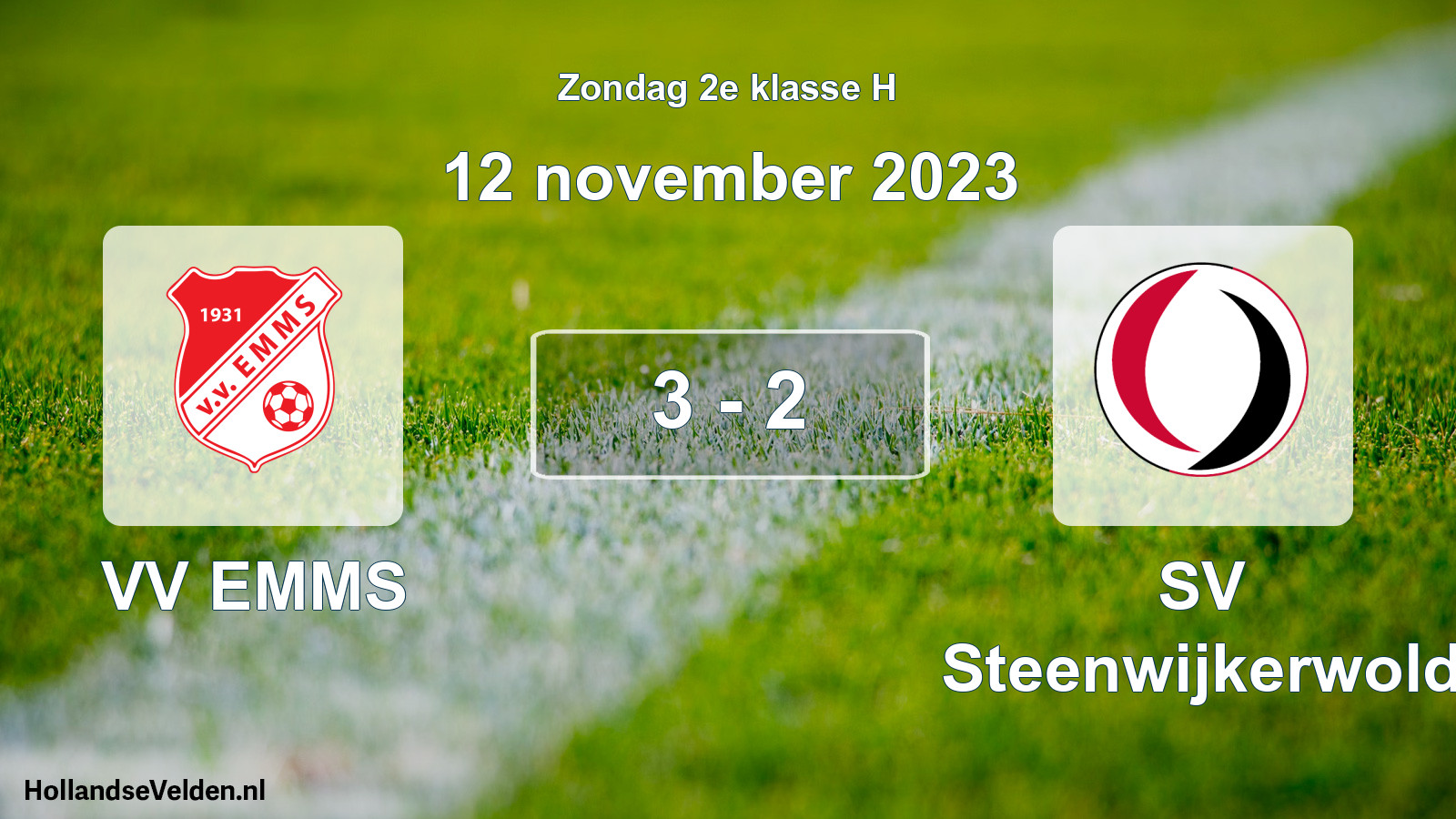 Total number of matches played: VV EMMS - SV Steenwijkerwold 3 - 2 (12 November 2023)