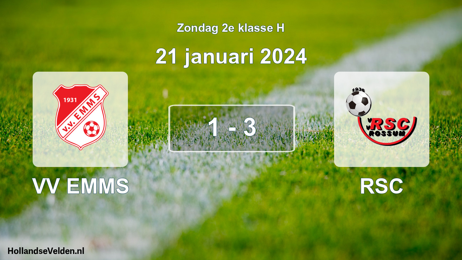 Total number of matches played: VV EMMS - RSC 1 - 3 (21 January 2024)