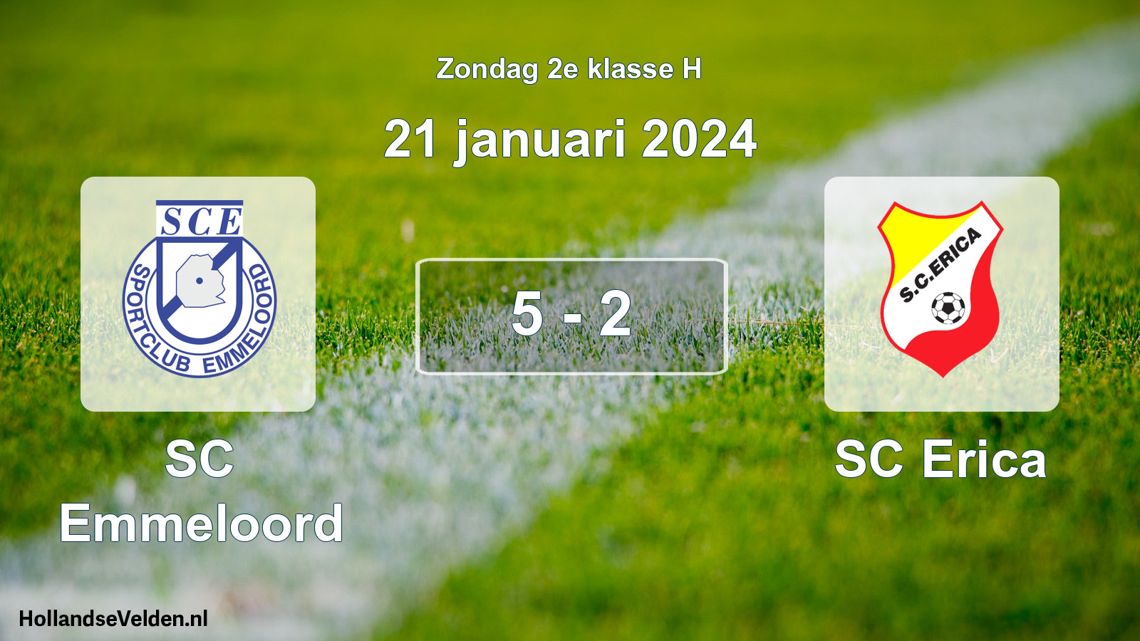 Total number of matches played: SC Emmeloord - SC Erica 5 - 2 (21 January 2024)