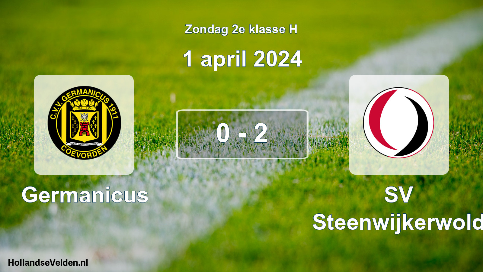 Total number of matches played: Germanicus - SV Steenwijkerwold 0 - 2 (1 April 2024)