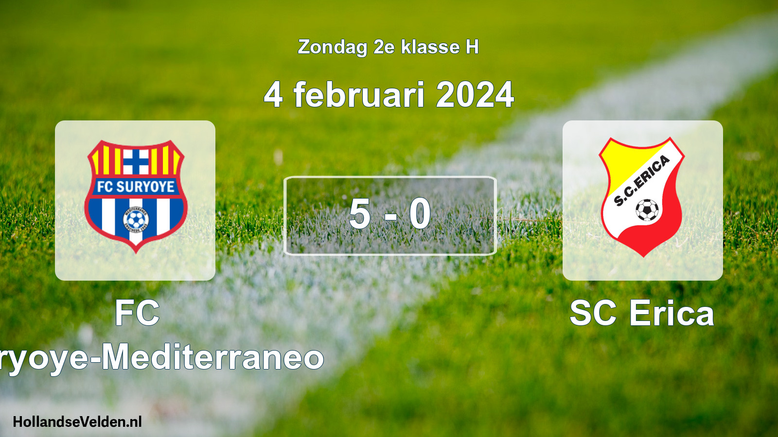 Total number of matches played: FC Suryoye-Mediterraneo - SC Erica 5 - 0 (4 February 2024)
