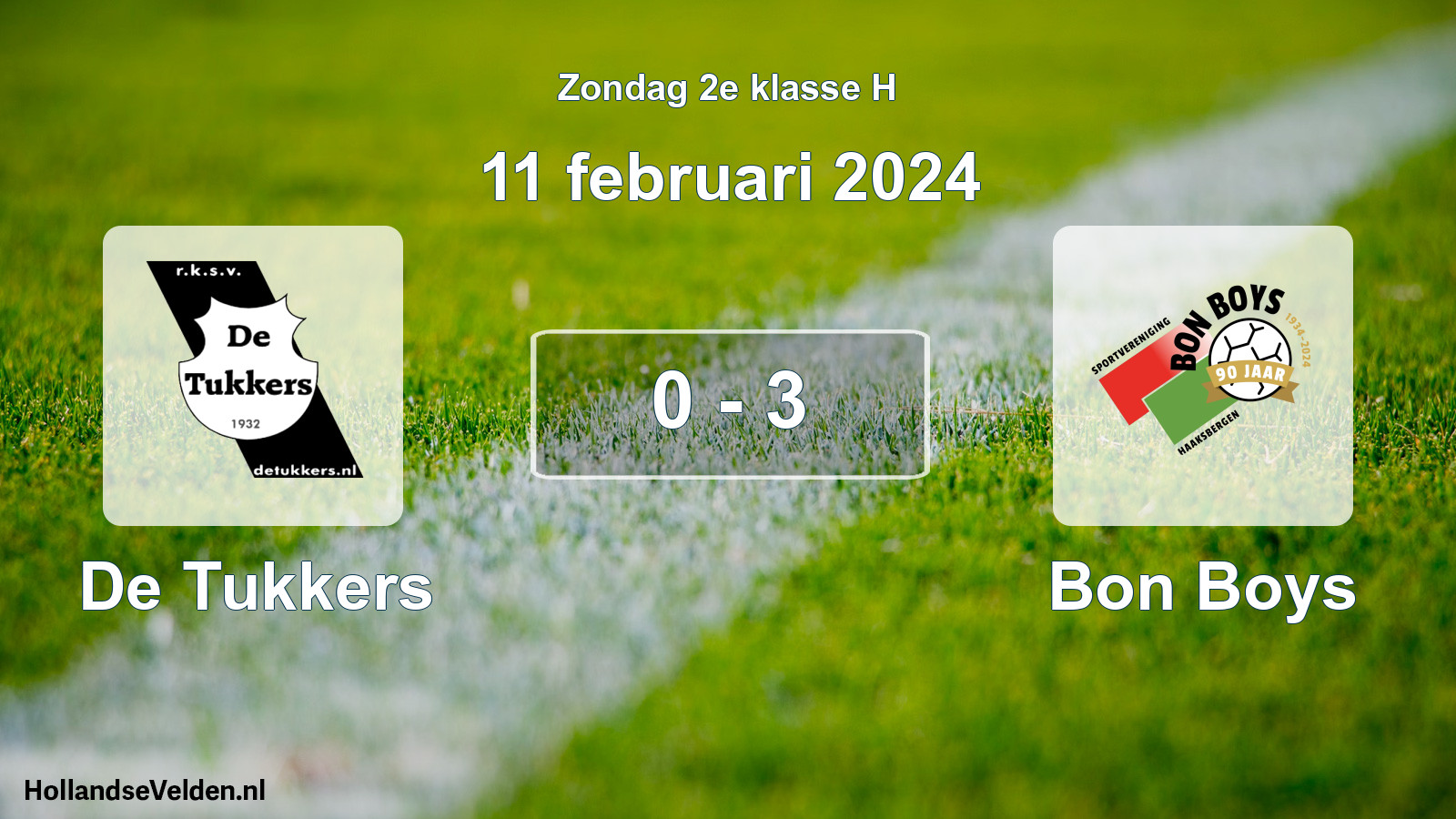 Total number of matches played: De Tukkers - Bon Boys 0 - 3 (11 February 2024)
