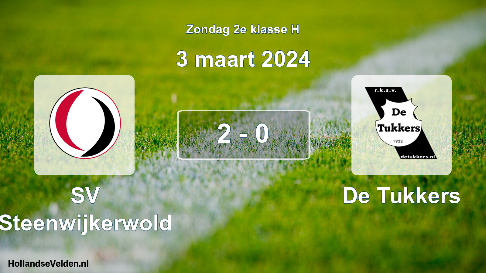 Total number of matches played: SV Steenwijkerwold - De Tukkers 2 - 0 (3 March 2024)