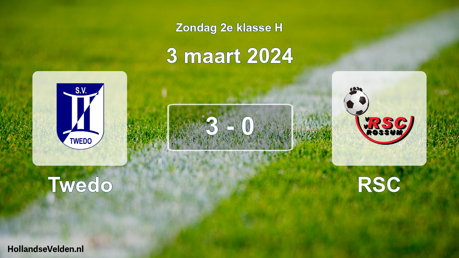 Total number of matches played: Twedo - RSC 3 - 0 (3 March 2024)