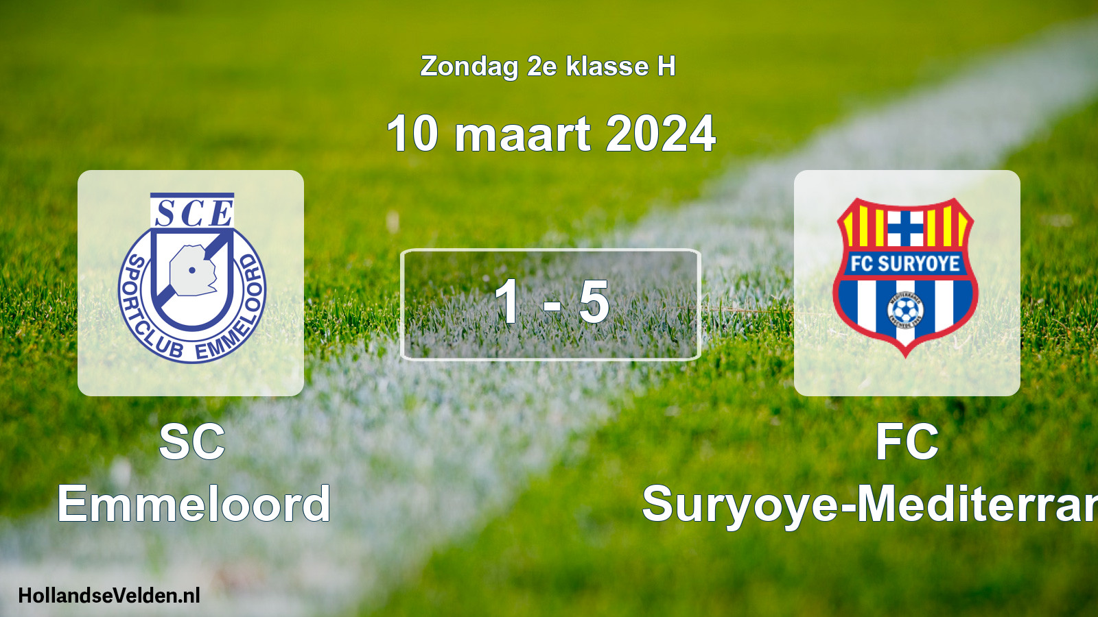 Total number of matches played: SC Emmeloord - FC Suryoye-Mediterraneo 1 - 5 (10 March 2024)