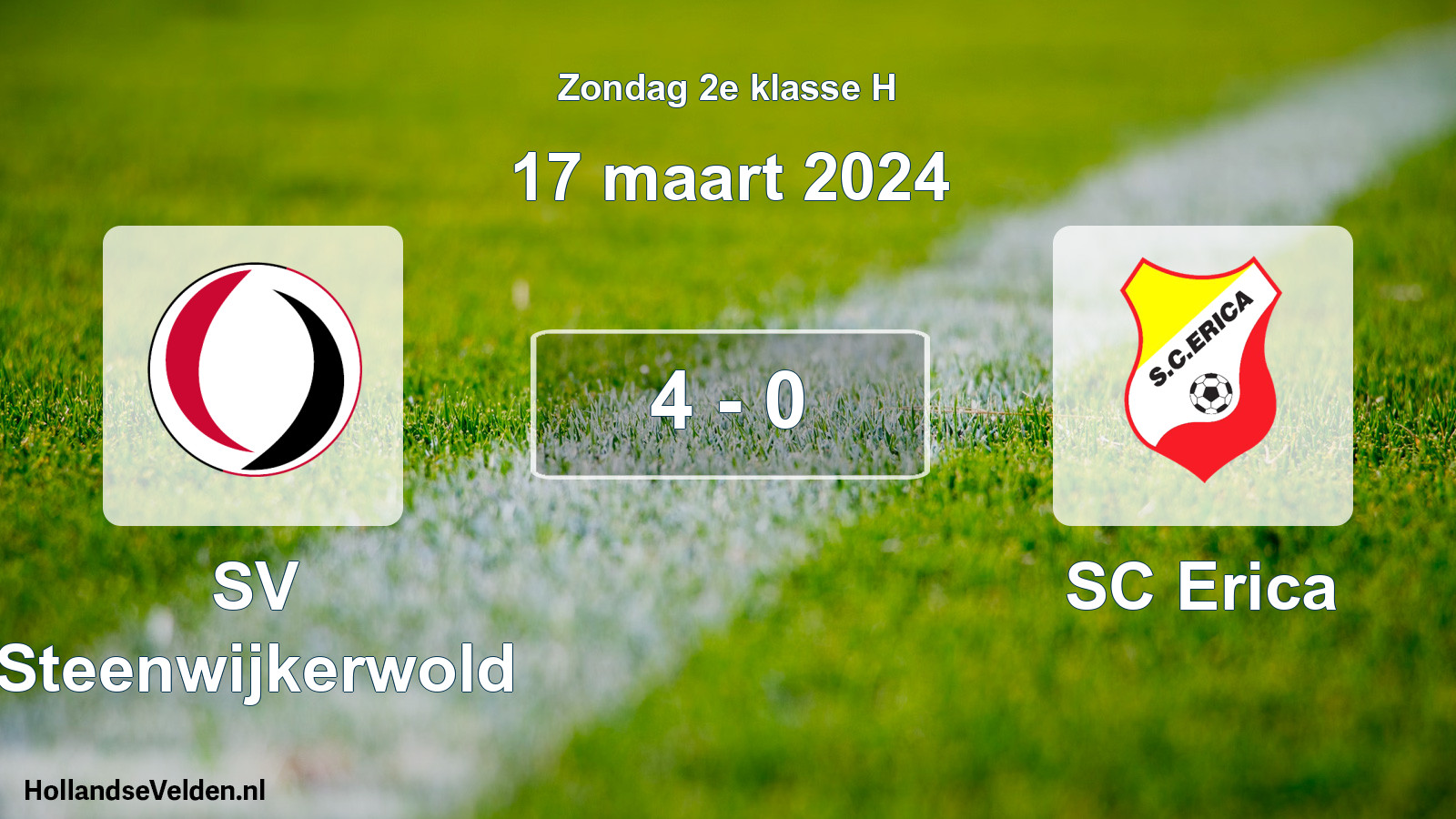 Total number of matches played: SV Steenwijkerwold - SC Erica 4 - 0 (17 March 2024)