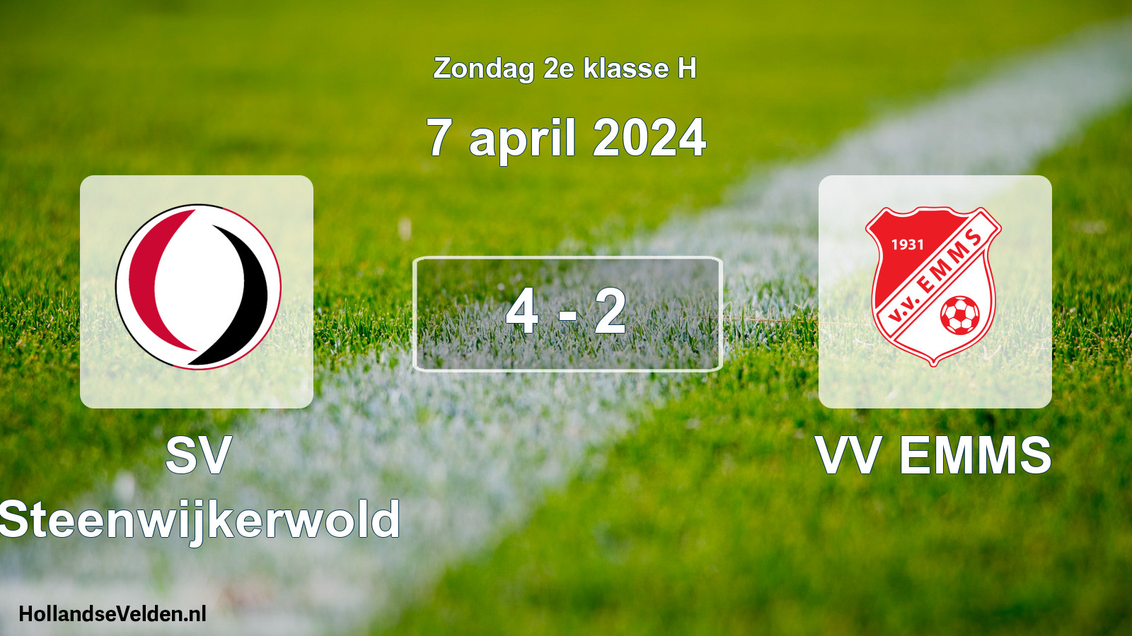 Total number of matches played: SV Steenwijkerwold - VV EMMS 4 - 2 (7 April 2024)