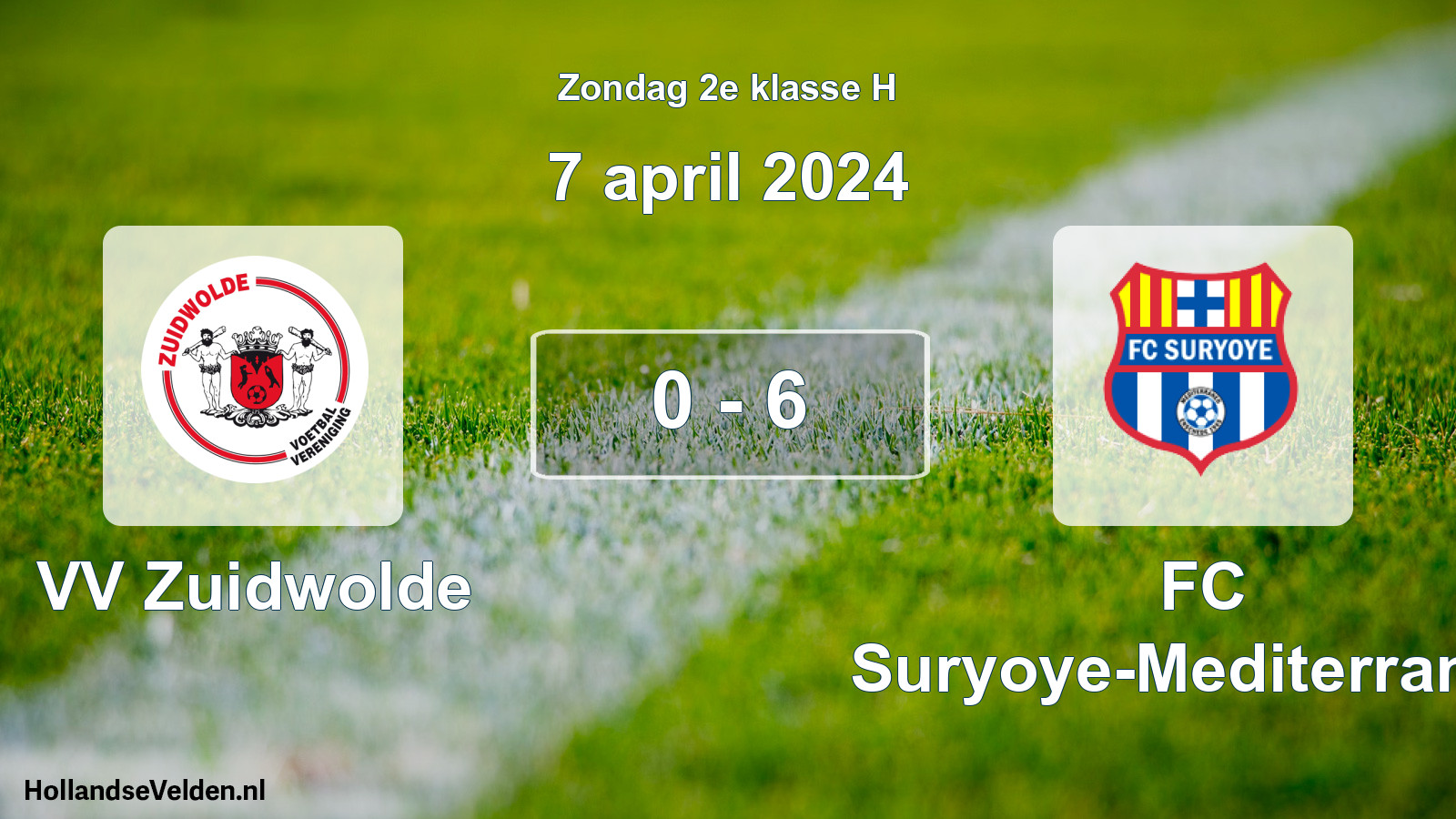 Total number of matches played: VV Zuidwolde - FC Suryoye-Mediterraneo 0 - 6 (7 April 2024)