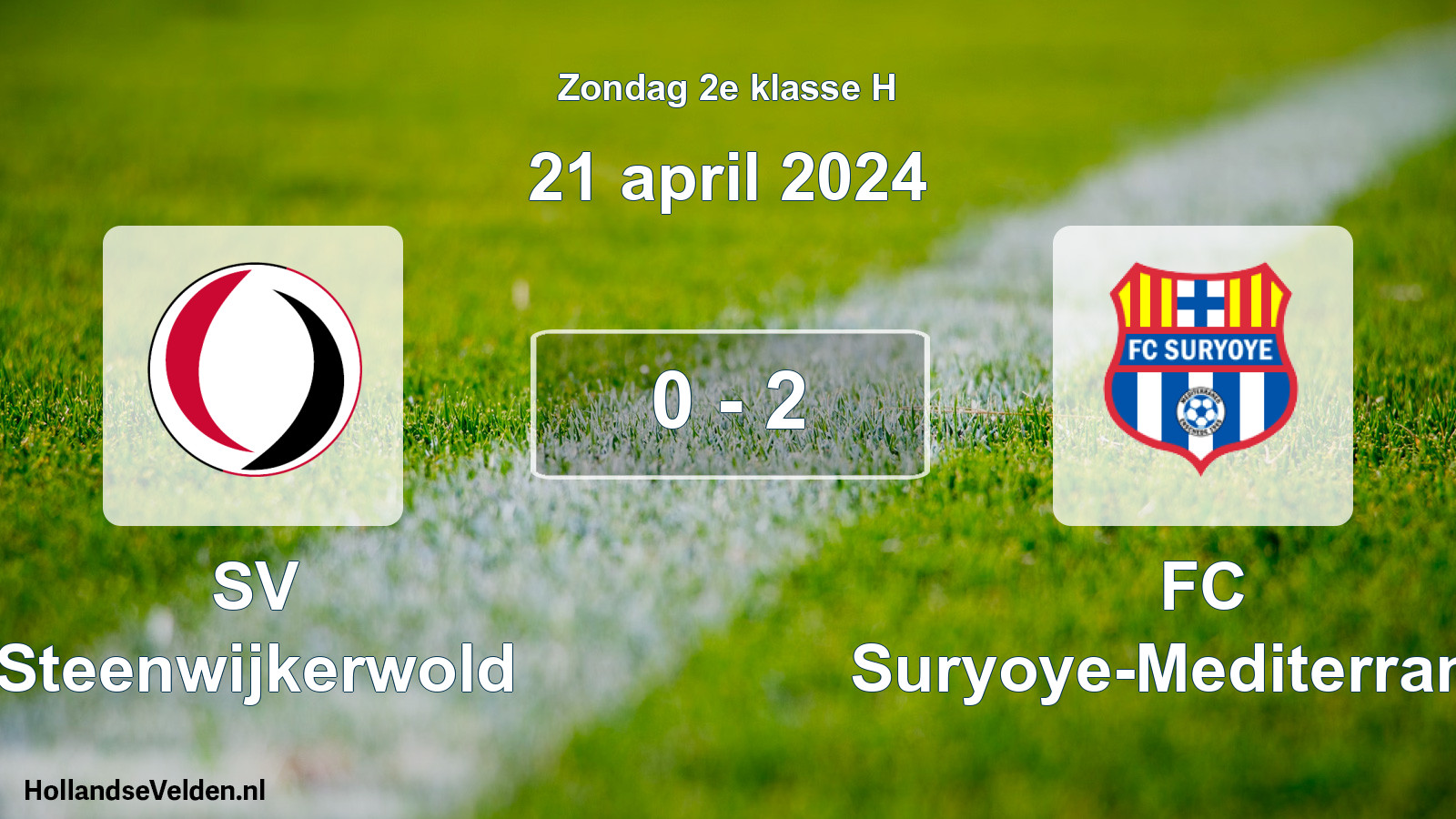Total number of matches played: SV Steenwijkerwold - FC Suryoye-Mediterraneo 0 - 2 (21 April 2024)