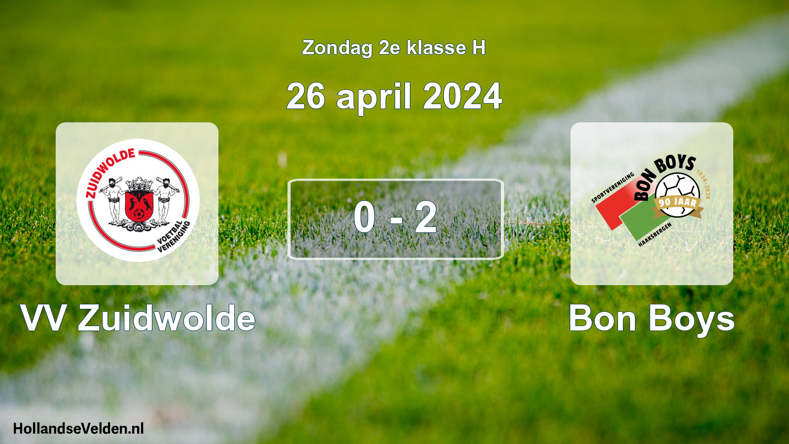 Total number of matches played: VV Zuidwolde - Bon Boys 0 - 2 (26 April 2024)
