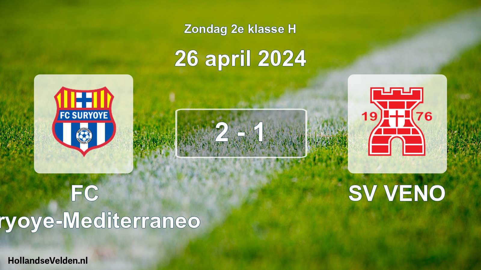 Total number of matches played: FC Suryoye-Mediterraneo - SV VENO 2 - 1 (26 April 2024)