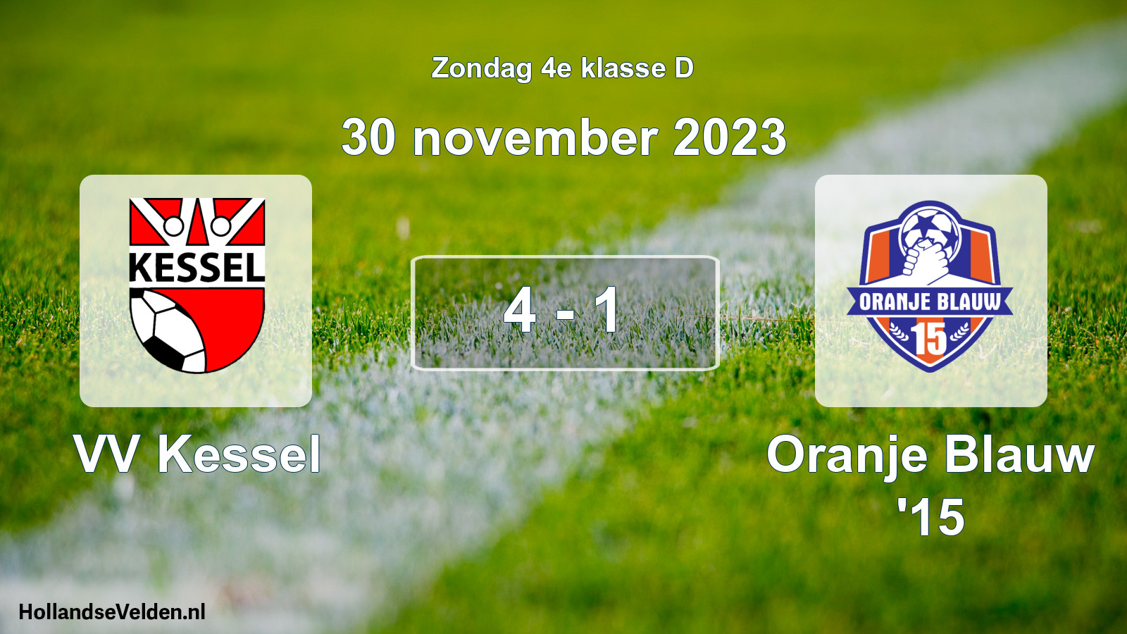 Total number of matches played: VV Kessel - Oranje Blauw '15 4 - 1 (30 November 2023)