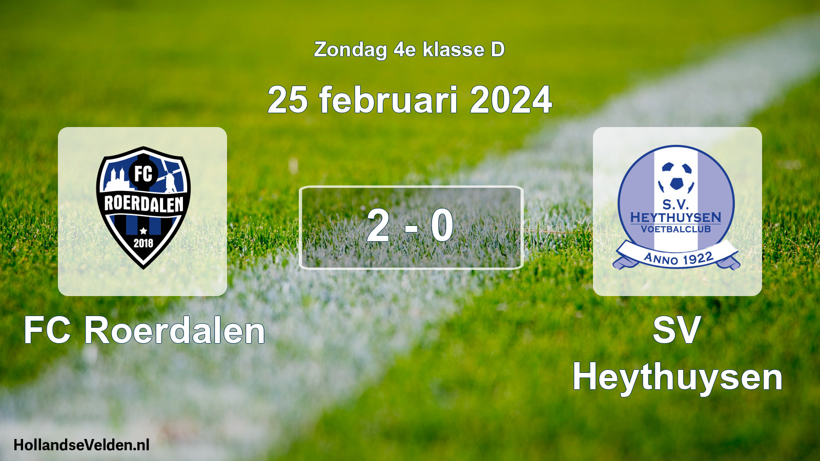 Total number of matches played: FC Roerdalen - Heythuysen 2 - 0 (25 February 2024)