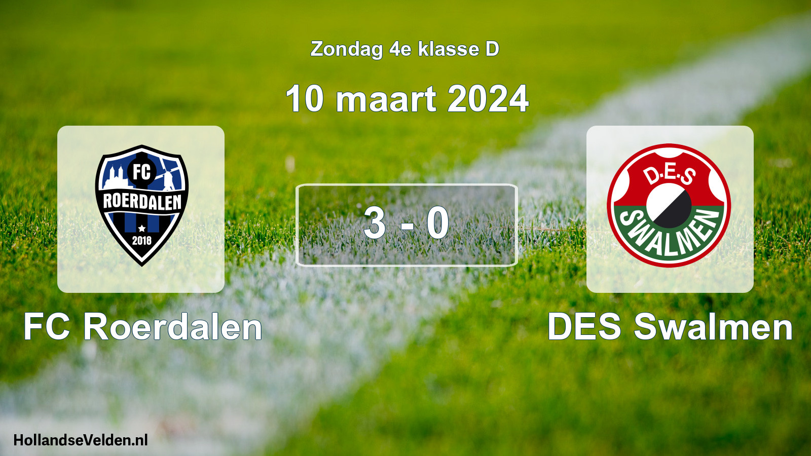 Total number of matches played: FC Roerdalen - DES Swalmen 3 - 0 (10 March 2024)