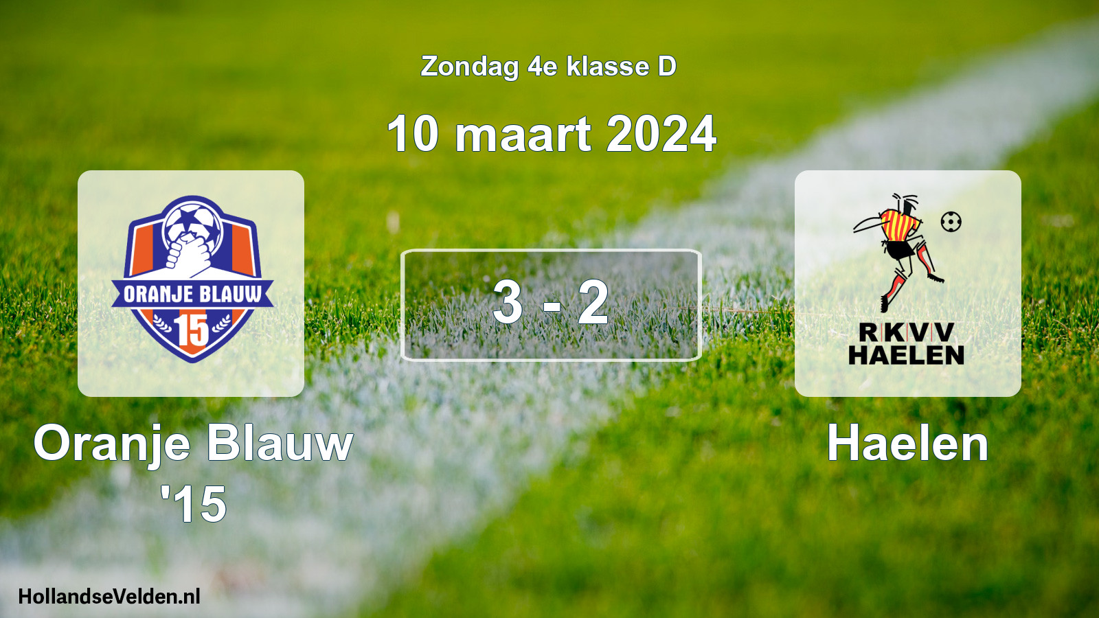 Total number of matches played: Oranje Blauw '15 - Haelen 3 - 2 (10 March 2024)