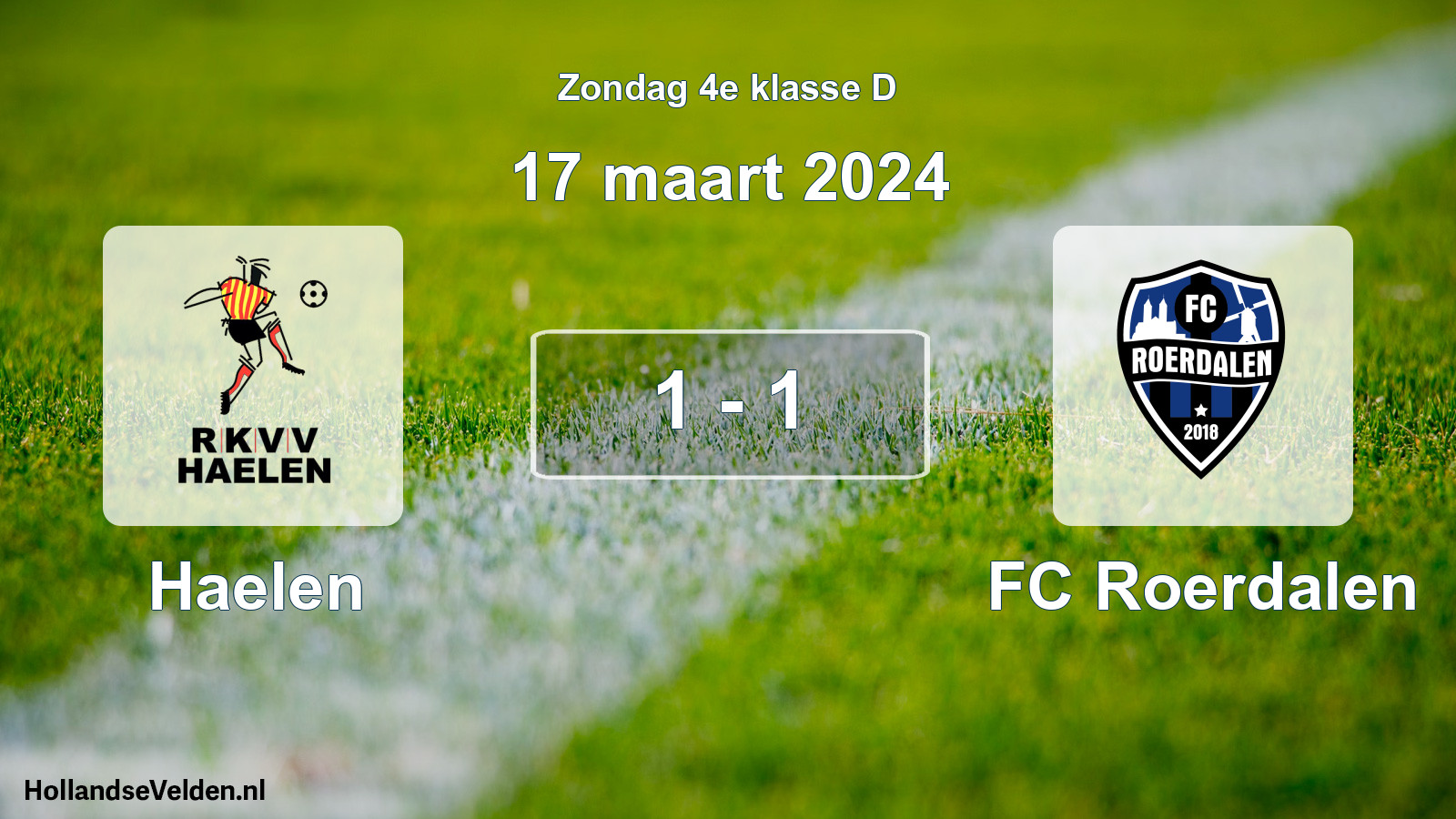 Total number of matches played: Haelen - FC Roerdalen 1 - 1 (17 March 2024)
