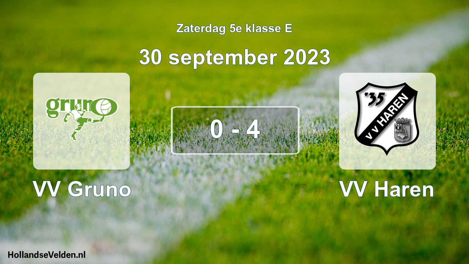 Total number of matches played: VV Gruno - VV Haren 0 - 4 (30 September 2023)
