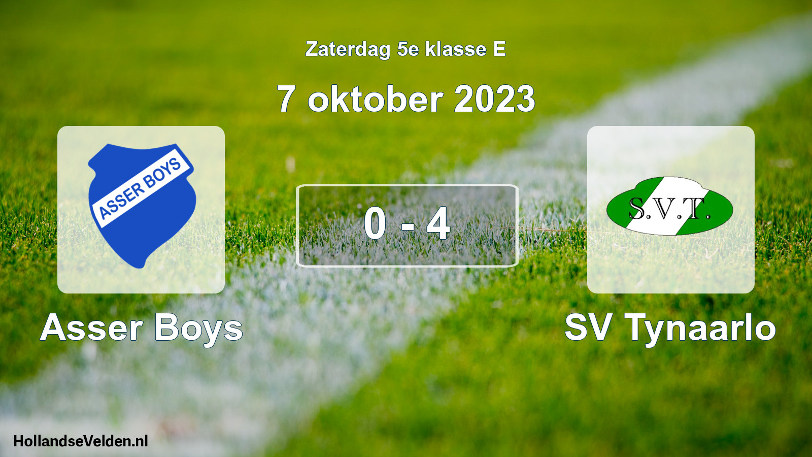 Total number of matches played: Asser Boys - SV Tynaarlo 0 - 4 (7 October 2023)