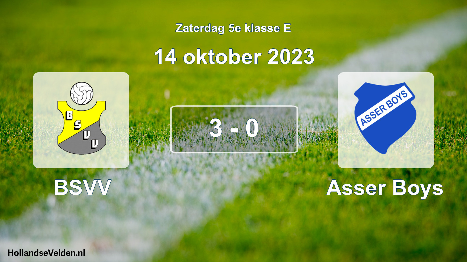 Total number of matches played: BSVV - Asser Boys 3 - 0 (14 October 2023)