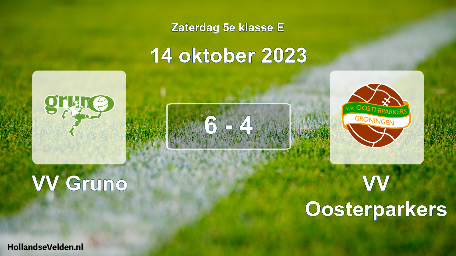 Total number of matches played: VV Gruno - VV Oosterparkers 6 - 4 (14 October 2023)