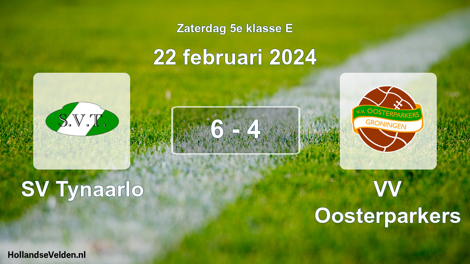 Total number of matches played: SV Tynaarlo - VV Oosterparkers 6 - 4 (22 February 2024)