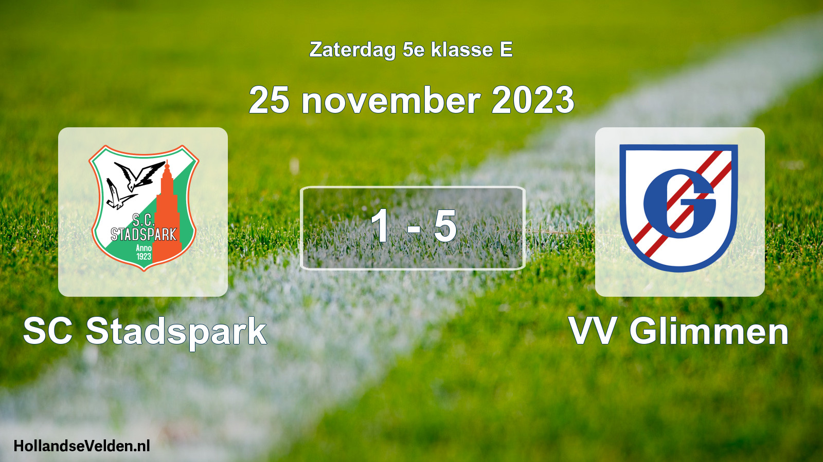 Total number of matches played: SC Stadspark - VV Glimmen 1 - 5 (25 November 2023)