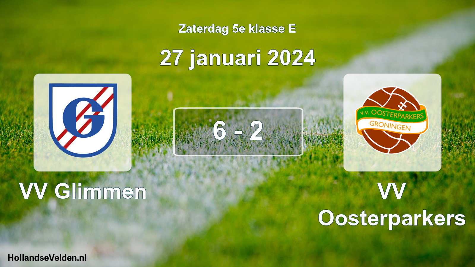 Total number of matches played: VV Glimmen - VV Oosterparkers 6 - 2 (27 January 2024)