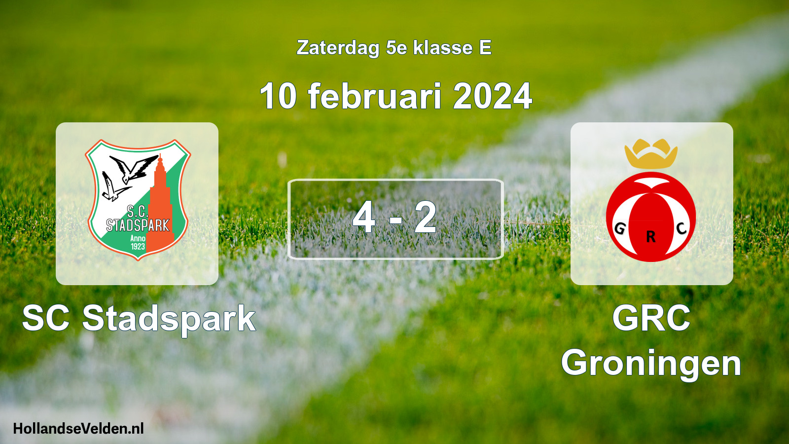 Total number of matches played: SC Stadspark - GRC Groningen 4 - 2 (10 February 2024)