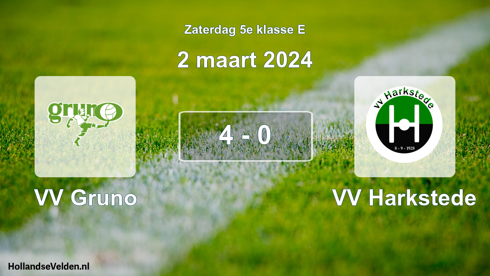 Total number of matches played: VV Gruno - VV Harkstede 4 - 0 (2 March 2024)
