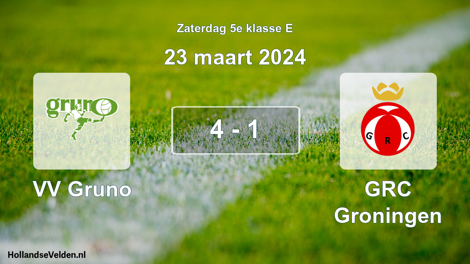 Total number of matches played: VV Gruno - GRC Groningen 4 - 1 (23 March 2024)