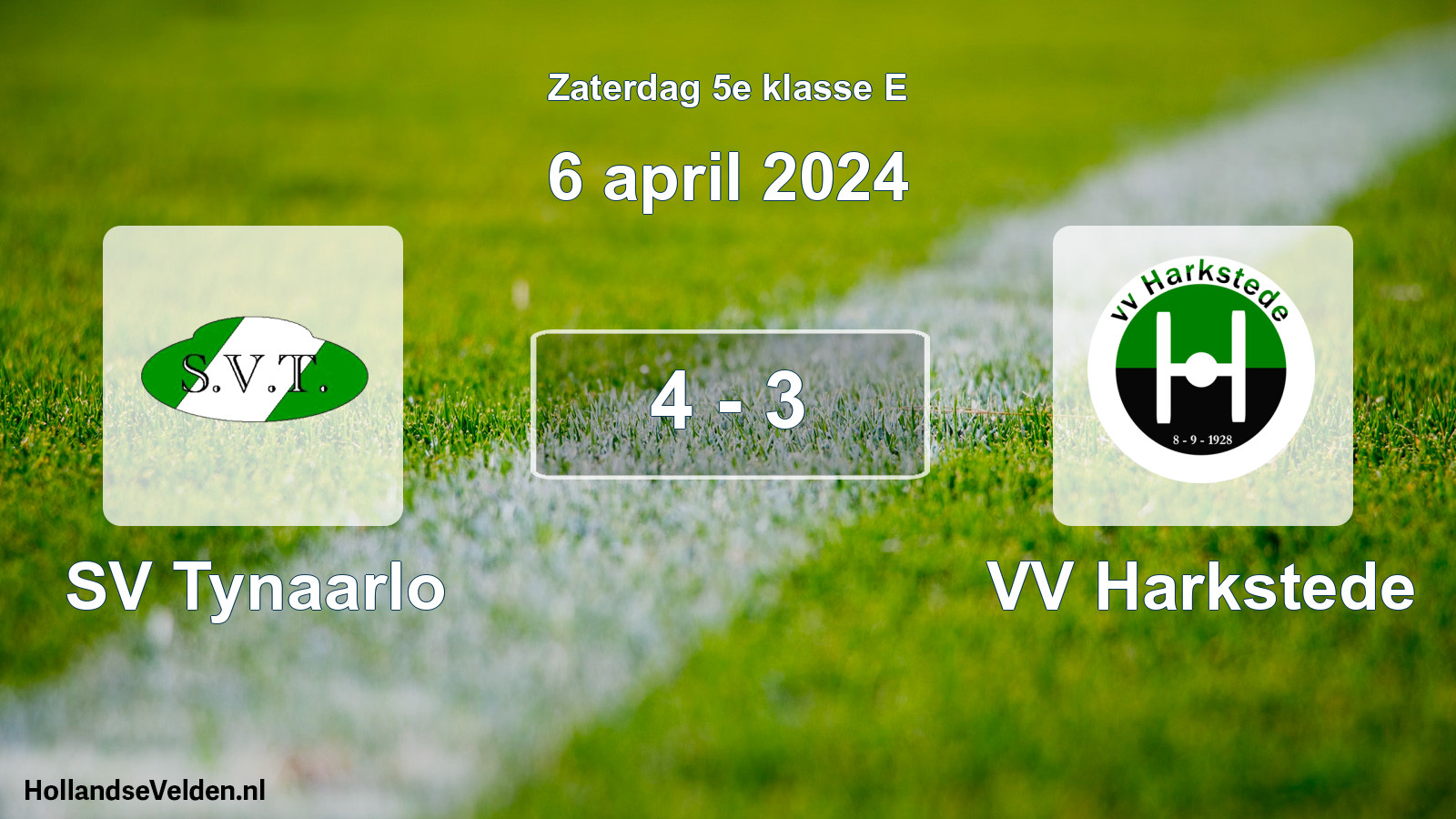 Total number of matches played: SV Tynaarlo - VV Harkstede 4 - 3 (6 April 2024)