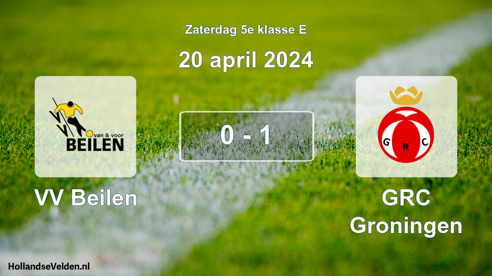 Total number of matches played: VV Beilen - GRC Groningen 0 - 1 (20 April 2024)