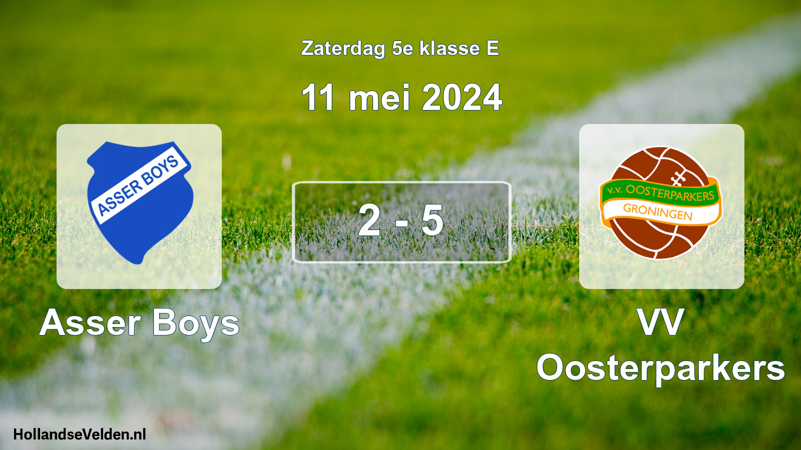 Total number of matches played: Asser Boys - VV Oosterparkers 2 - 5 (11 May 2024)