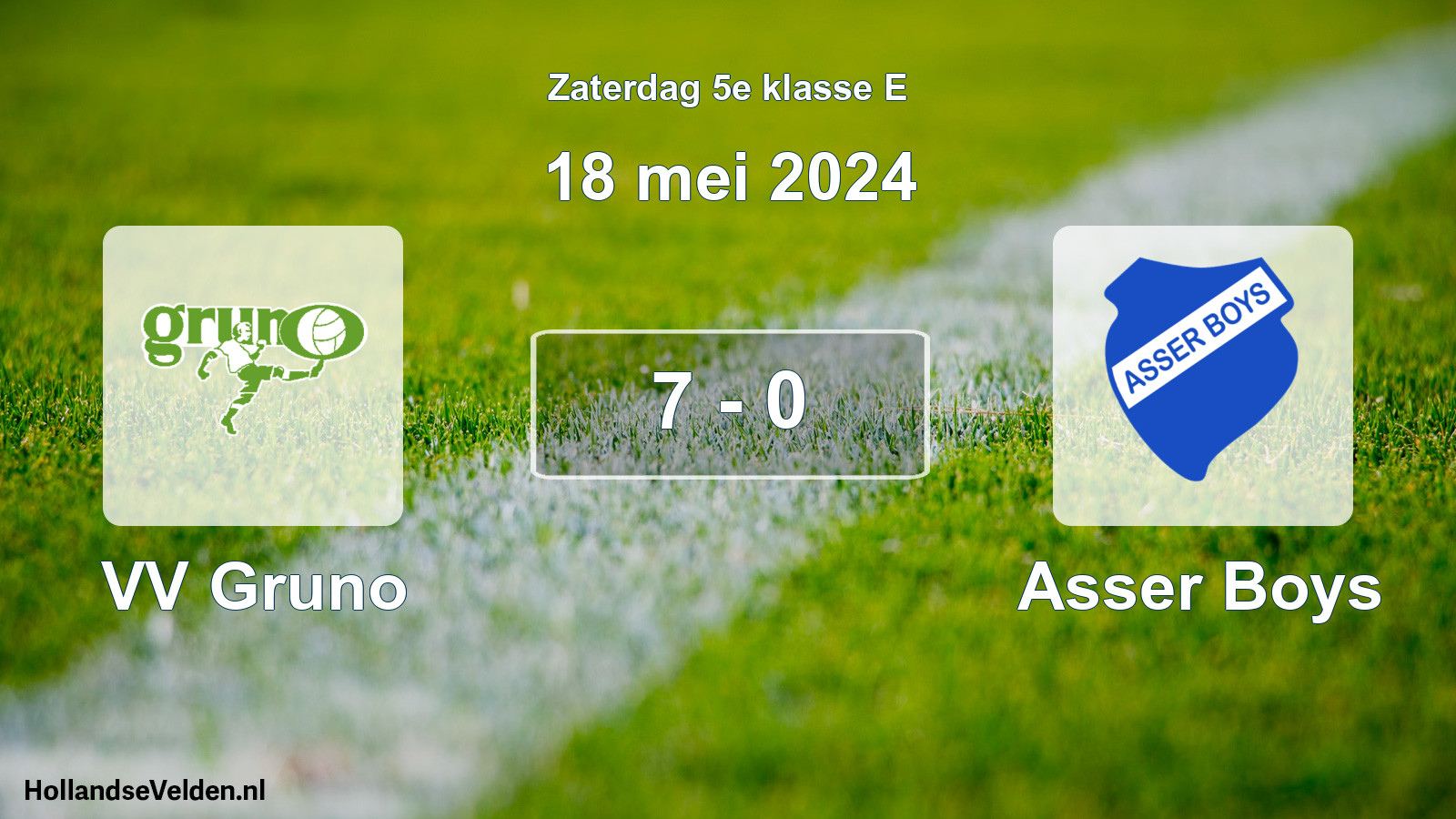 Total number of matches played: VV Gruno - Asser Boys 7 - 0 (18 May 2024)