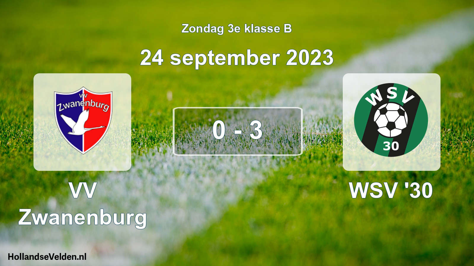 Total number of matches played: VV Zwanenburg - WSV '30 0 - 3 (24 September 2023)