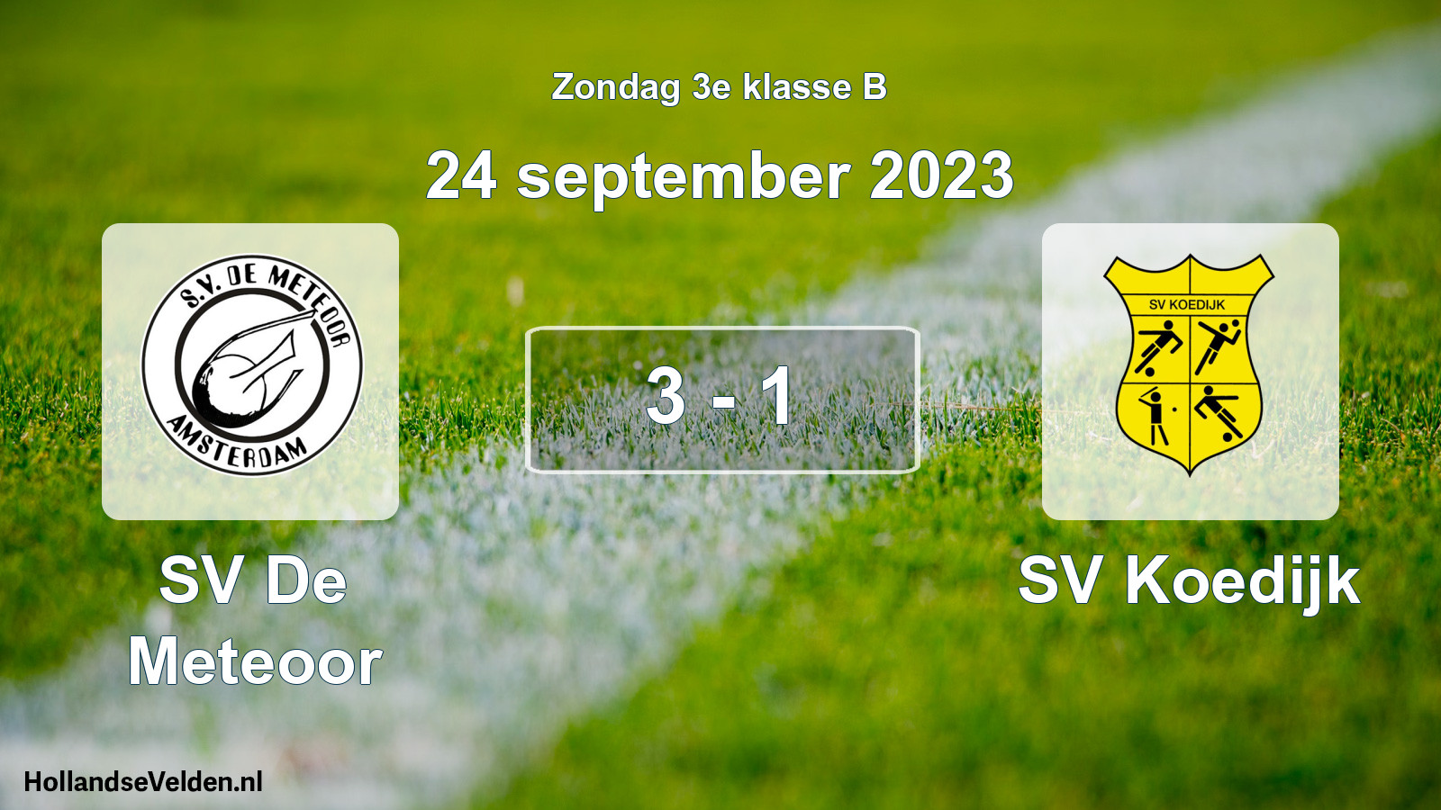 Total number of matches played: SV De Meteoor - SV Koedijk 3 - 1 (24 September 2023)