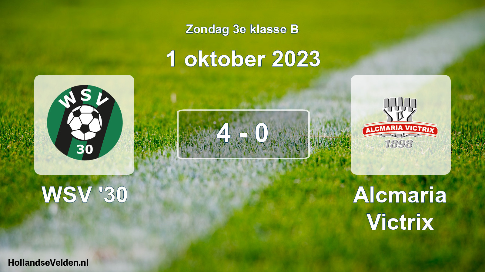 Total number of matches played: WSV '30 - Alcmaria Victrix 4 - 0 (1 October 2023)