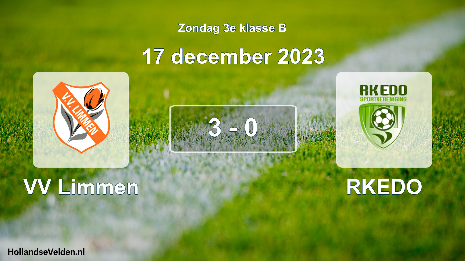 Total number of matches played: VV Limmen - RKEDO 3 - 0 (17 December 2023)