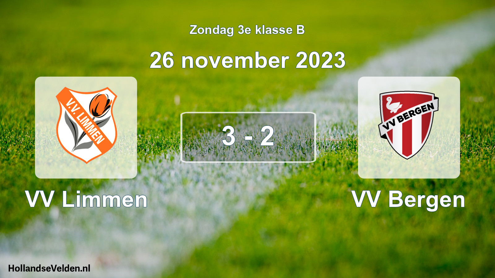 Total number of matches played: VV Limmen - VV Bergen 3 - 2 (26 November 2023)