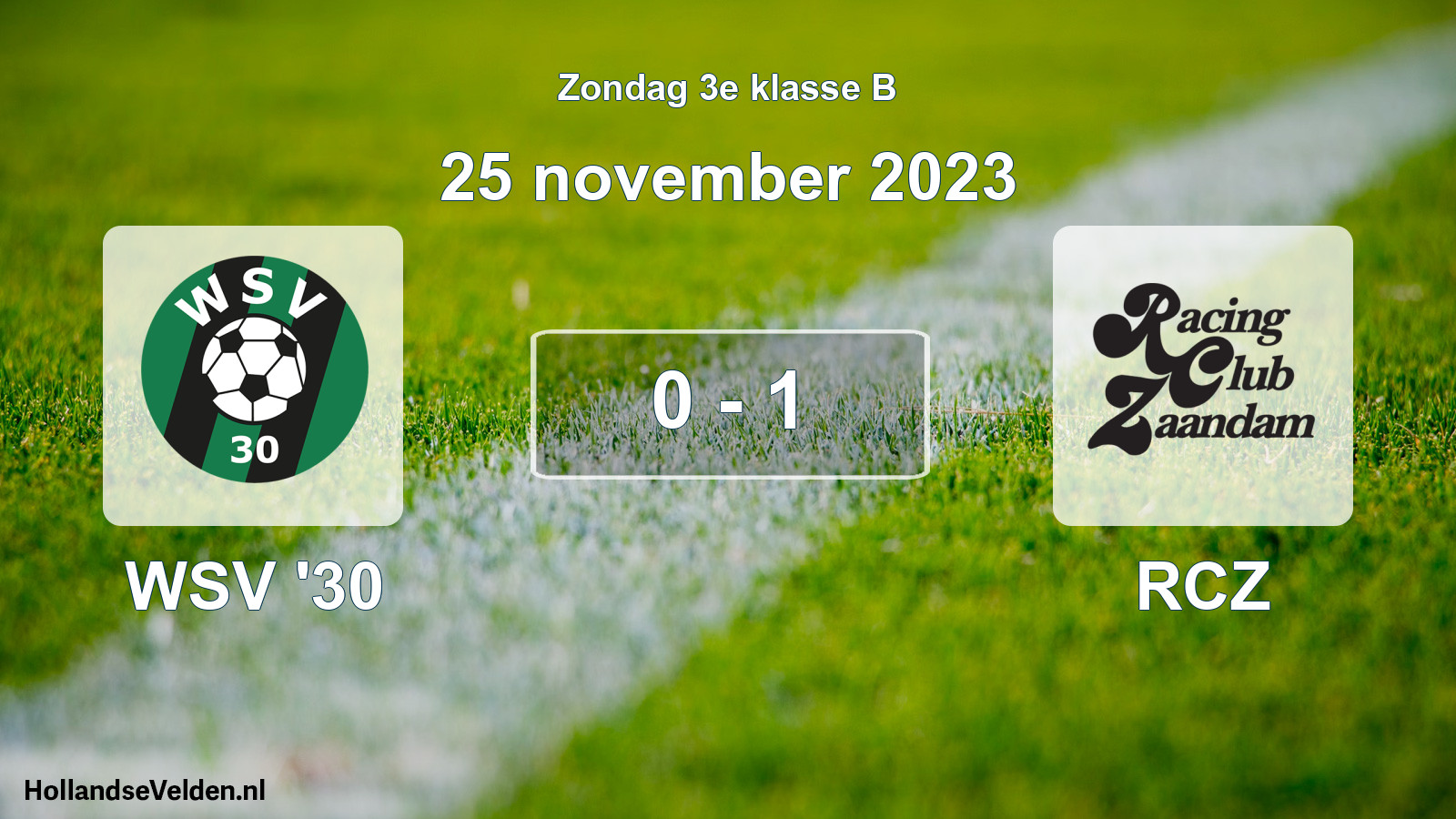 Total number of matches played: WSV '30 - RCZ 0 - 1 (25 November 2023)