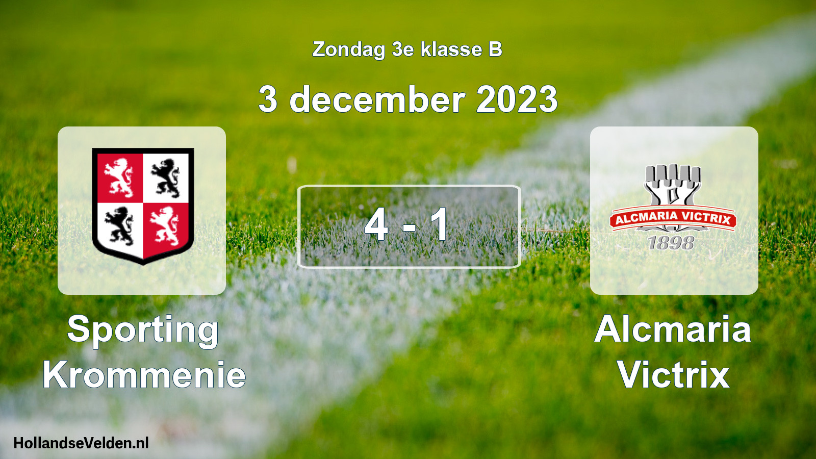 Total number of matches played: Sporting Krommenie - Alcmaria Victrix 4 - 1 (3 December 2023)