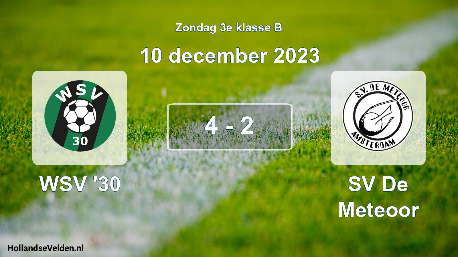 Total number of matches played: WSV '30 - SV De Meteoor 4 - 2 (10 December 2023)
