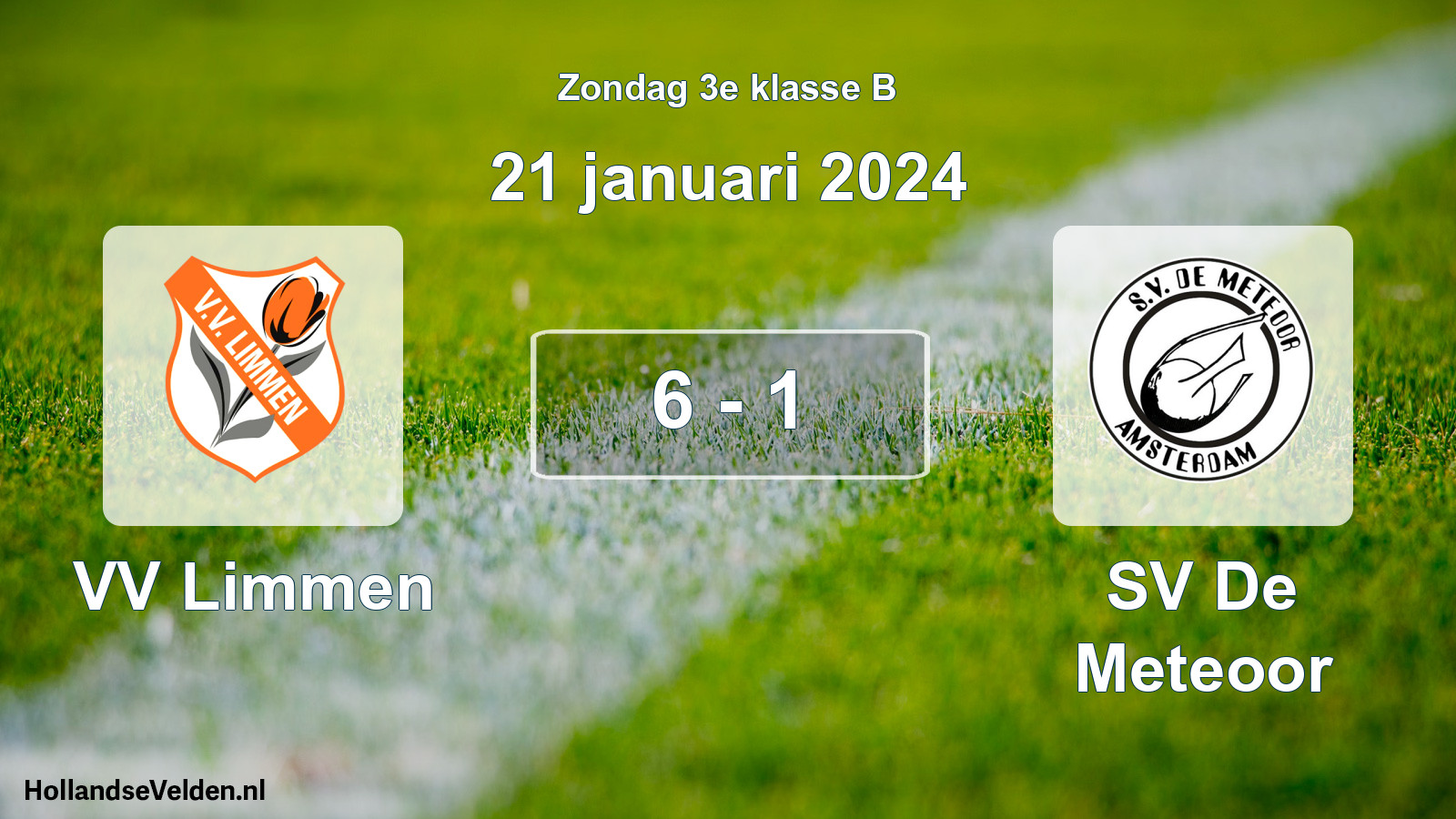 Total number of matches played: VV Limmen - SV De Meteoor 6 - 1 (21 January 2024)